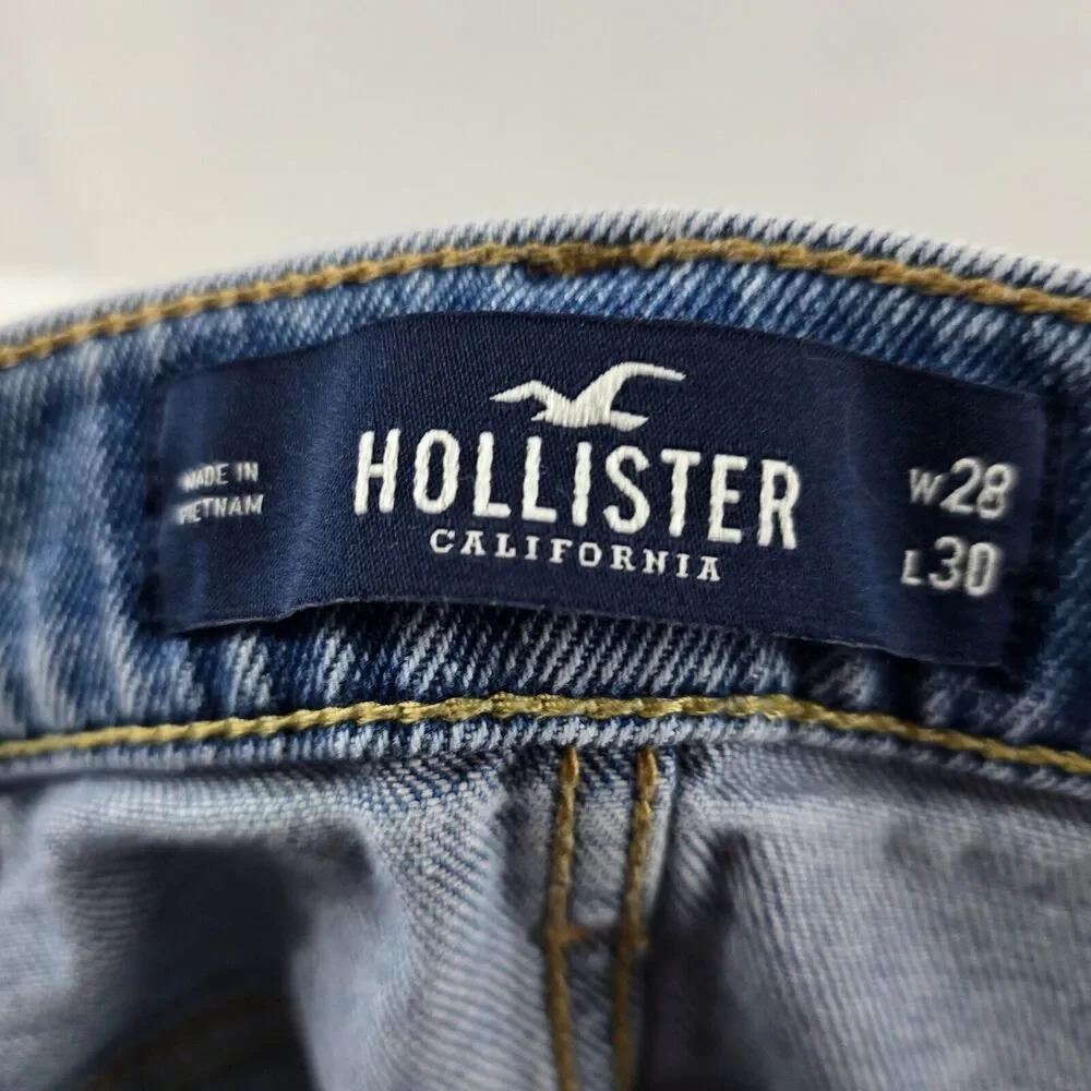 Hollister skinny epic flex jeans light wash 28x30 blue denim‎ 28x28 mens